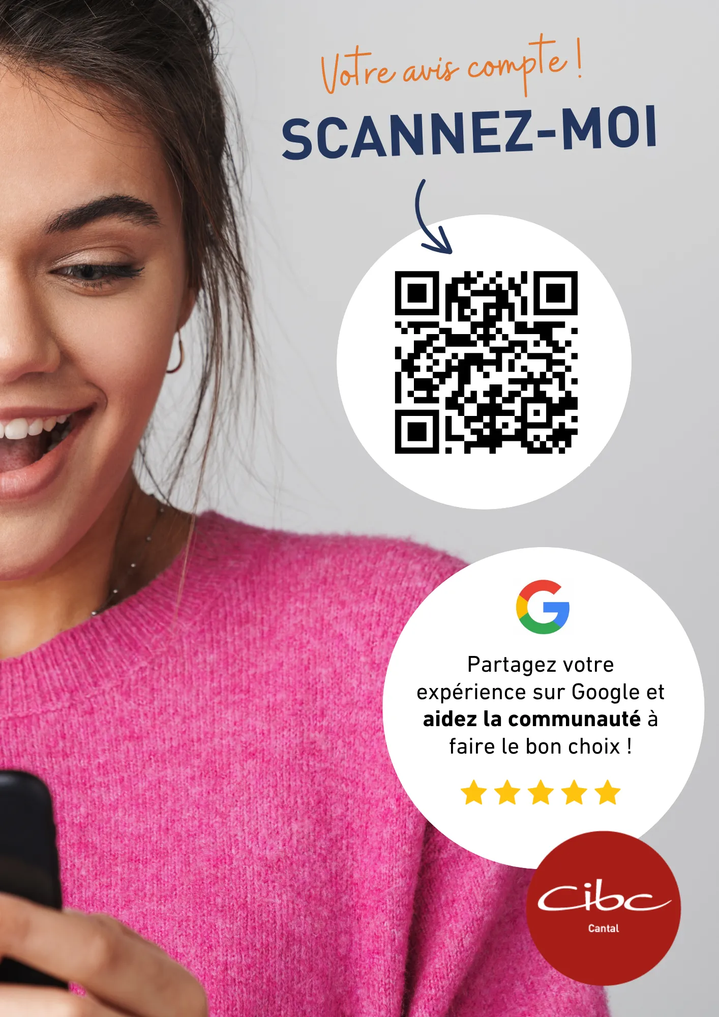 affiche avis Google CIBC Cantal